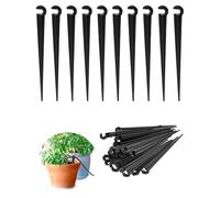 KGDUYC 30 Piece Micro Drip Hose Holder, PE Garden Hose, Micro Drip Ground Spike, Drip Hose Holder, Micro Drip 11cm Long Garden Hose Ground Anchor, Garden Fixing Anchor (Black)