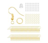 KGDUYC 300 Pieces Earrings DIY Kit, Earring Hooks with Clear Rubber Earplug Coils, Hypoallergenic, Earwire Earring Clasps and Jump Rings Jewellery DIY Earring Making Supplies Jewellery Making