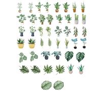 KGDUYC 46PCS autocollants en forme de feuille verte, Autocollant Scrapbooking petite taille, plante naturelle, pour valise, ordinateur portable, planificateur, calendrier, valise, carnets, journal