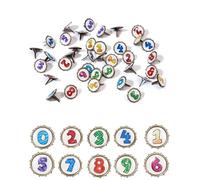 KGDUYC 50pcs Attaches Parisiennes Multicolores Pastel,Chiffres arabes Mini Attache pour Crafts Project, Petit Rond Métal Attaches en Papier pour Fabrication de Cartes en Papier et Scrapbooking