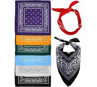 KGDUYC 6 Pièces Bandanas Foulard Cheveux Paisley Bandeau de Cheveux Fichu Mouchoir Unisexe 6 Couleurs Bandeaux de Cyclisme pour Hommes et Femmes