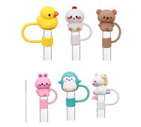 KGDUYC 6 Pièces Pailles en Silicone Réutilisables, Paille Silicone avec Brosse de Nettoyage & Couvre Paille Compatible avec la Tasse de Voyage Stanley Adventure Quencher de 40 oz, 30 oz, 20 oz, 14 oz