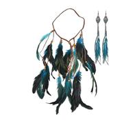 KGDUYC Bandeaux mode pour femme - 1 pcs Bandeau Indien Femme,2 pcs boucles d'oreilles,Cheveux Hippie Bandeaux avec Plumes Gland Bohémien Indian Headdress Coiffure Accessoires pour Femmes Filles Fête