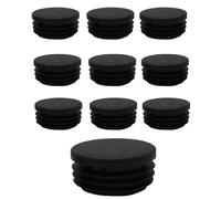 KGDUYC Bouchon de tube rond en plastique 10 pièces, bouchon d'extrémité rond en plastique PE, bouchon de tube 40 mm, pour tubes ronds de chaise, tubes en aluminium - noir