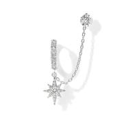 KGDUYC Boucles d'Oreilles Argent 925 pour Femme Plaquée Or 14 Carats Dangle Chaîne Boucles d'oreilles, Double Creoles Or/Argent pour Plusieurs Piercings Oreille Helix Tragus Piercing Bijoux-H