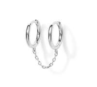 KGDUYC Boucles d'Oreilles Argent 925 pour Femme Plaquée Or 14 Carats Dangle Chaîne Boucles d'oreilles, Double Creoles Or/Argent pour Plusieurs Piercings Oreille Helix Tragus Piercing Bijoux-E