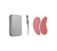 KGDUYC Ensemble 3 pièces Patch Yeux Reutilisable, en Silicone Réutilisables Masque Sous les Yeux Ridules et Rides Repulpées avec Applicateur de Crème pour les Yeux en Métal et Étui en Étain