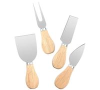 KGDUYC Ensemble de couteaux à fromage - 4 pcs mini couteaux à fromage, couteaux à fromage de cuisine en acier inoxydable,avec manche en bois pour salade de fromage Dessert gateau