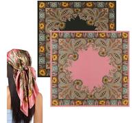 KGDUYC Foulards femme 2 pièces 90cm foulards en soie pour femmes foulards de sommeil adaptés aux loisirs quotidiens, au travail, aux vacances, aux voyages et à divers endroits