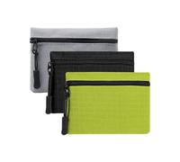 KGDUYC Lot de 3 porte-monnaie mini pour femme - Toile - Vert/noir/gris