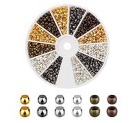 KGDUYC Perles à Écraser, 720 pcs Perles,2 mm 2.5 mm Mixte en Laiton, Rond, Tube à Sertir Métal Rocaille Perle avec Boîte pour Fabrication de Bijoux, Colliers Bracelet