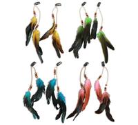 KGDUYC Pinces à cheveux - 4 pcs Pinces à Cheveux Plumes, Extensions de Cheveux Bohème & Indien, Boho Hippie Plume Festival Chapeaux Cosplay Accessoires Coiffure, Plume Accessoires Cheveux