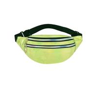 KGDUYC Sac Banane, Sacoche Banane Ville Unisexe à Effet Holographique, Sac Etanche Multi-Poches Mode Imperméable Cuir PU pour Voyage Randonnée Camping Loisir - Vert