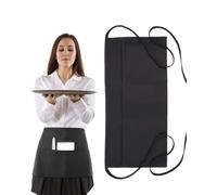 KGDUYC tablier,tablier noir,tablier noir professionnel, Tablier Serveur Court Résistant aux Eclaboussures Tablier Estheticienne Professionnelle avec Poche Cuisiner Bistro Restaurant Maison Café