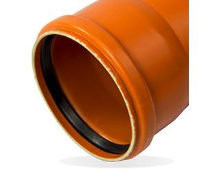 KGEM Tuyau SN 4 Coex DN/OD 125 x 1000 mm - Tuyau d'évacuation des eaux usées dans le sol