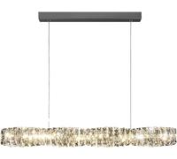 KGFDSGDS Lampe Suspendue rectangulaire Moderne en Cristal pour îlot de Cuisine, luminaire Suspendu linéaire en Cristal (Taille : 100 x 12 cm, Couleur : Argent)