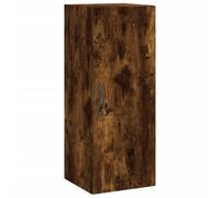 KGFHERENB Armoire murale flottante en chêne fumé 34,5 x 34 x 90 cm | Armoire suspendue compacte à 3 compartiments pour salon, chambre à coucher et couloir, permet de gagner de la place sur le