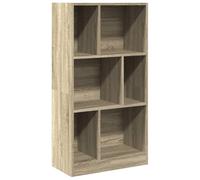 KGFHERENB Bibliothèque 57 x 28,5 x 107,5 cm en chêne Sonoma à 6 | Étagère robuste pour le salon et le bureau avec 6 compartiments séparés, surface facile d'entretien et support mural.