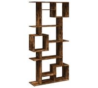 KGFHERENB Bibliothèque en chêne fumé 92 x 29 x 188 cm 9 compartiments | Étagère polyvalente avec 9 compartiments pour le salon et le bureau, peut également être utilisée comme séparateur de pièce