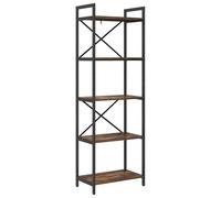 KGFHERENB Bibliothèque industrielle 56 x 34 x 171 cm 5 étages | Étagère de rangement polyvalente à 5 niveaux pour le salon et le bureau avec une surface résistante et un charme loft moderne