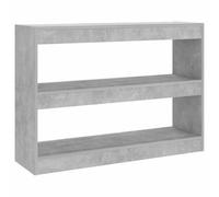 KGFHERENB Bibliothèque, séparateur de pièce, gris béton, 100 x 30 x 72 cm | Étagère polyvalente aspect béton pour salon, couloir et bureau. Offre un espace de rangement pratique sur deux niveaux.