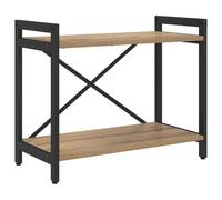 KGFHERENB Bibliothèque sur pied en chêne Artisan 60 x 30 x 50 cm en acier | Design compact en escalier pour le salon et la chambre à coucher, cadre en métal noir solide avec une capacité de charge de