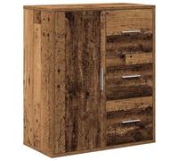 KGFHERENB Buffet en bois vieilli - 60 x 31 x 70 cm - Commode avec 3 tiroirs | Armoire compacte aspect bois vieilli pour couloir, salon et salle à manger. Offre un espace de rangement bien pensé sur une