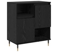 KGFHERENB Buffet noir aspect chêne 60 x 35 x 70 cm Commode avec 2 portes | Armoire d'appoint compacte pour salon et couloir. Offre beaucoup d'espace de rangement derrière 2 portes pour la vaisselle et