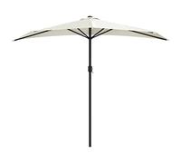 KGFHERENB Demi-parasol de terrasse avec manivelle, poteau en aluminium, sable