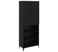 KGFHERENB Meuble haut noir aspect chêne 69,5 x 34 x 180 cm | Ensemble d'armoire murale peu encombrante pour le salon et le couloir avec beaucoup d'espace de rangement derrière la porte