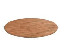 KGFHERENB Plateau de table rond Ø 70 cm en bois massif chêne clair laqué | Plateau polyvalent en chêne véritable pour tables d'appoint dans le salon ou le café. Prêt à l'emploi grâce au vernis.