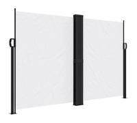 KGFHERENB Store latéral extensible - 160 x 600 cm - Blanc - Double store latéral pour terrasse, balcon et jardin - Brise-vue et protection contre le vent pour l'extérieur - Store latéral avec cadre en