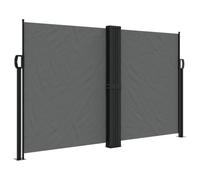 KGFHERENB Store latéral extensible - Anthracite - 140 x 600 cm - Brise-vue - Pour terrasse, balcon, jardin - Double store latéral - Paravent - Paravent - Pare-vue - Cadre en acier