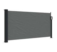 KGFHERENB Store latéral extensible - Brise-vue pour balcon et terrasse - Protection contre le vent - Pare-vue - Pare-vue - Séparateur de pièce flexible - Anthracite - 100 x 500 cm - Polyester - Acier