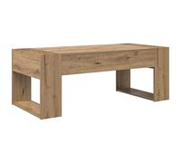 KGFHERENB Table basse en chêne Artisan 110 x 50 x 41 cm | Table de salon stable avec 2 compartiments de rangement ouverts pour magazines et décoration au design moderne.
