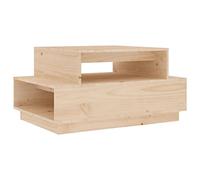 KGFHERENB Table basse en pin massif 80 x 55 x 40,5 cm | Bois de pin robuste, plateau de table spacieux et étagère supplémentaire pour ranger le salon.