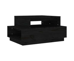 KGFHERENB Table basse en pin massif - Noir - 80 x 55 x 40,5 cm | La table de salon robuste en pin véritable offre une surface de rangement pratique pour les collations et les boissons dans