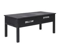 KGFHERENB Table basse noire 100 x 50 x 45 cm Table basse en bois avec 2 tiroirs