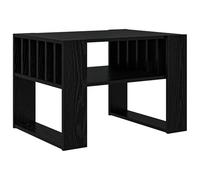KGFHERENB Table basse noire aspect chêne 66 x 49,5 x 45 cm en bois | Table d'appoint compacte avec compartiment de rangement pour télécommandes et magazines dans le salon.