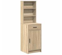 KGFHERENB Table haute en chêne Sonoma 40 x 40,5 x 135 cm | Commode étroite pour salon et chambre à coucher avec porte, tiroir et compartiment pour un rangement ordonné.