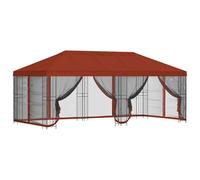 KGFHERENB Tonnelle de jardin 6 x 3 m avec parois latérales en filet, terre cuite