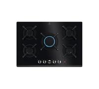 Electrolux Table de cuisson à gaz KGG753753K – Verre noir, 5 brûleurs, 75 cm