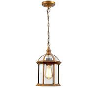 KGGKEUH Lustre d'extérieur étanche pour Porche, Montage au Plafond, Style Vintage, Bronze, éclairage d'extérieur, Porte d'entrée, Verre Transparent, Ferme, Noir, Lanterne Suspendue pour Gazebo,