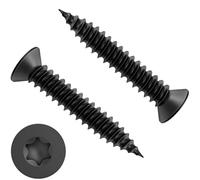 KGGZKG 100 Pièce M3 x 12 mm Vis a Bois Torx Noire Vis Bois Inox Torx V2A Avec Tête Fraisée Tete Plate Penture Filetage Complet Autoperforante pour Panneaux Acoustiques d'aggloméré Meubles