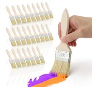 KGGZKG Lot de 25 Pinceaux Peinture 35mm Pinceau Plat Professionnel avec Manche en Bois pour Peinture Murale Ecailles Silicone Gesso Teintures Vernis Colles Bricolage