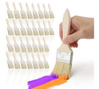 KGGZKG Lot de 30 Pinceaux Peinture 50mm Pinceau Plat Professionnel avec Manche en Bois pour Peinture Murale Ecailles Silicone Gesso Teintures Vernis Colles Bricolage