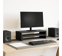 KGHFDVB Support d'écran noir aspect chêne 54 x 22 x 15 cm | Espace de rangement pour fournitures de bureau, nettoyage des lingettes humides, résistant à l'humidité, pour bureau