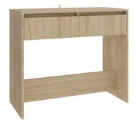 KGHFDVB Table d'appoint 89 x 41 x 76,5 cm en chêne Sonoma | Matériau en bois, 2 tiroirs, aspect chêne Sonoma, pour couloir et salon, peut également être utilisé sous un miroir
