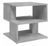 KGHFDVB Table d'appoint gris béton 40 x 40 x 40 cm en bois | Bois gris béton, deux étagères, pour canapé et coin lecture, 40 x 40 x 40 cm, facile à nettoyer avec un chiffon humide