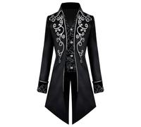 KGIHPC Frac Steampunk médiéval pour homme victorien Renaissance gothique Veste pour Hommes Halloween cosplay pour hommes